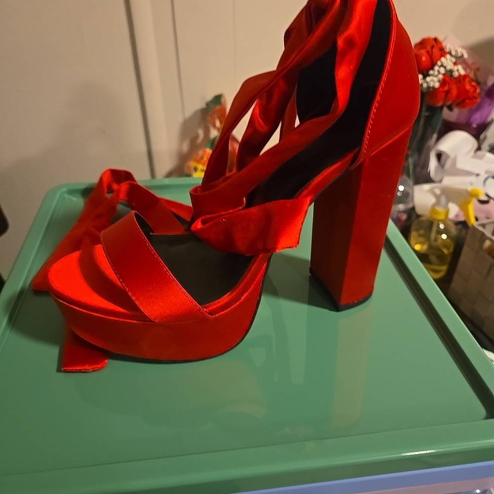 Elegant Red Platform Heels